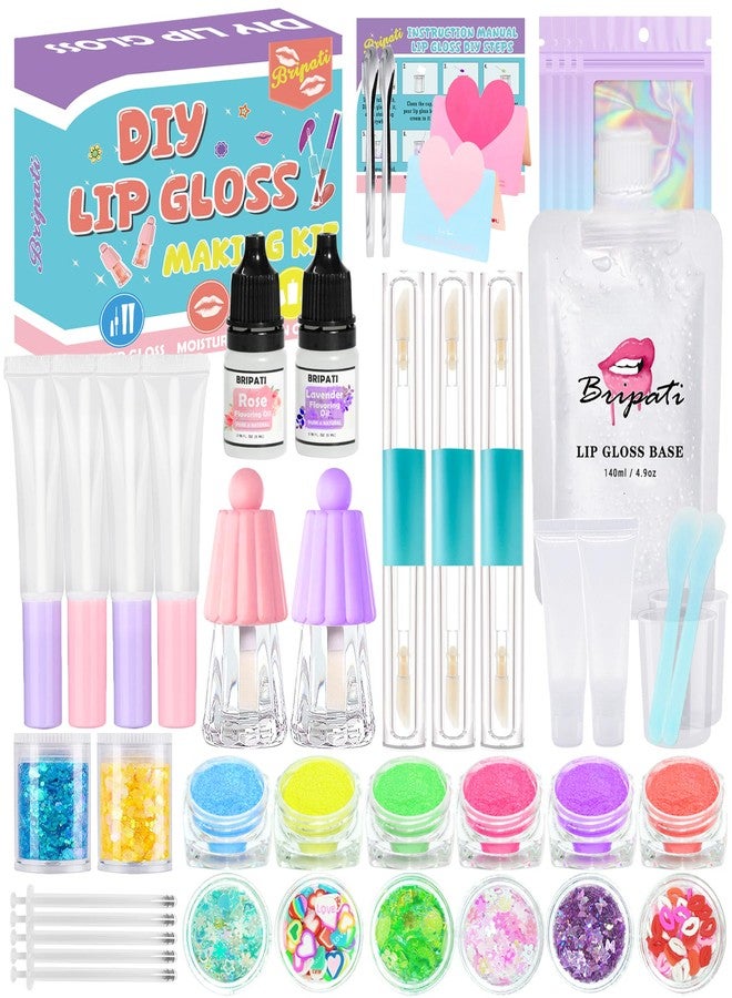 BRIPATI DIY Lip Gloss Making Kit - Make Your Own Lip Glosses Moisturizing DIY Lip Glaze Handmade Glittery Set for Teens Girls Women Makeup Lover Beginner Christmas Birthday Gift - Image 1